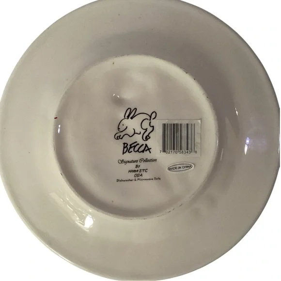 Becca Signature Collection Monkey Lunch Plates Set of 4 Zebra Rim 8” USA - Picture 6 of 8
